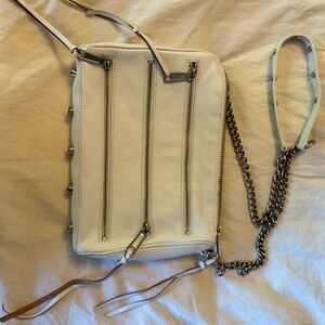 White Leather Chain Strap Bag
